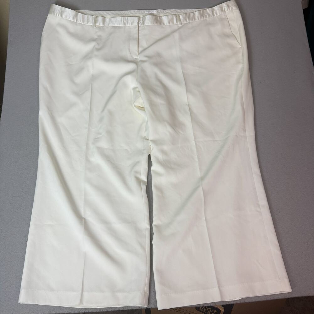 David's Bridal Ivory Plus Size 28W Wide Leg Dress Pants Wedding Formal